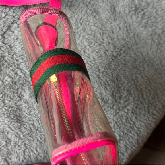 Authentic Gucci Ophidia Mini Transparent Crossbody Bag in Fluorescent Pink - Picture 10 of 15